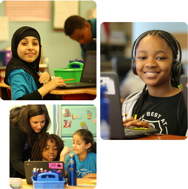 Students engaged in various activities in a science lab, showcasing teamwork and experimentation